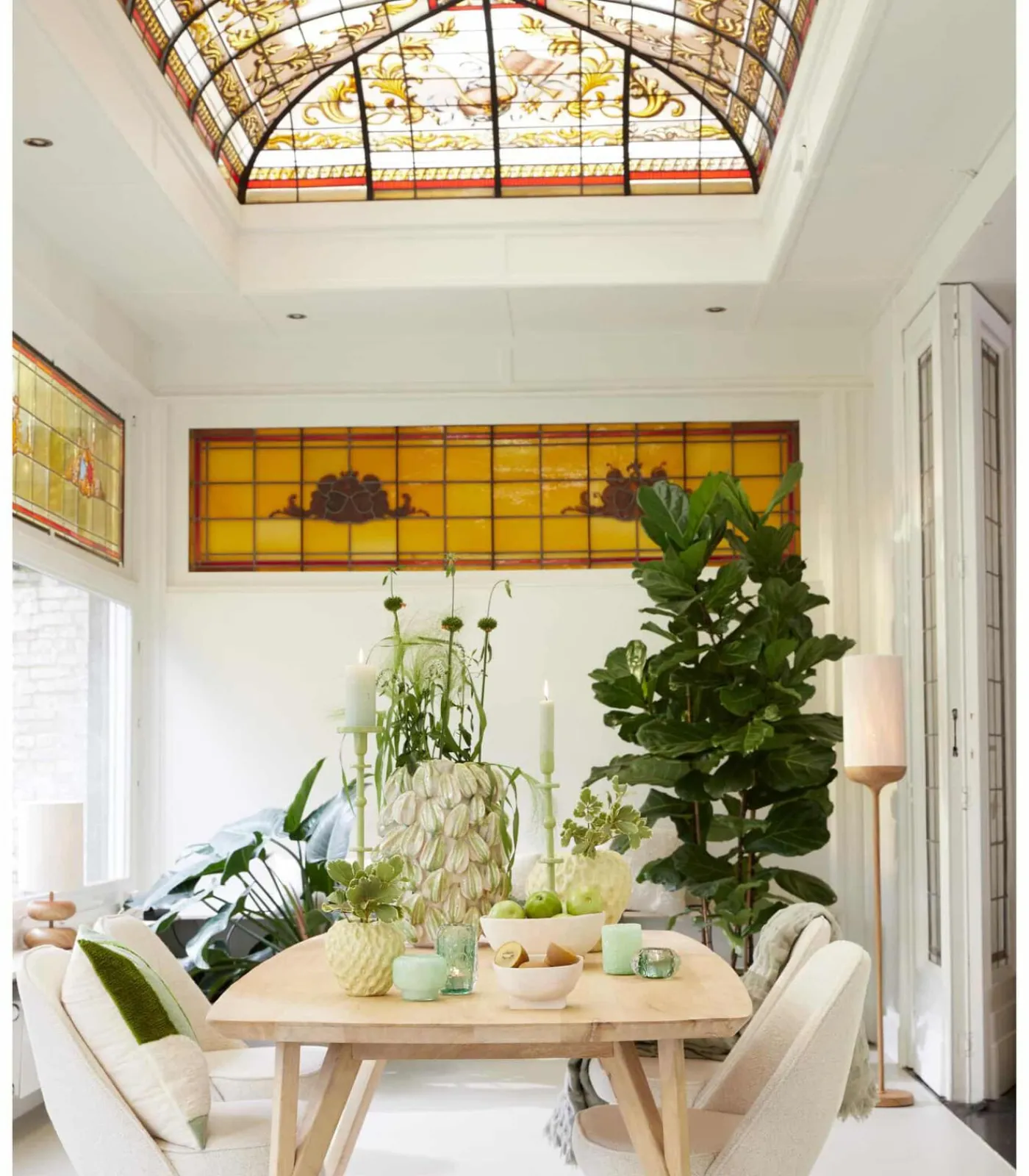 Vloerlamp Dania - Crème/Naturel - Ø23x159cm Vloerlampen