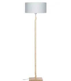 Best Vloerlamp Fuji - Lichtgrijs/Bamboe - Ø47cm Vloerlampen