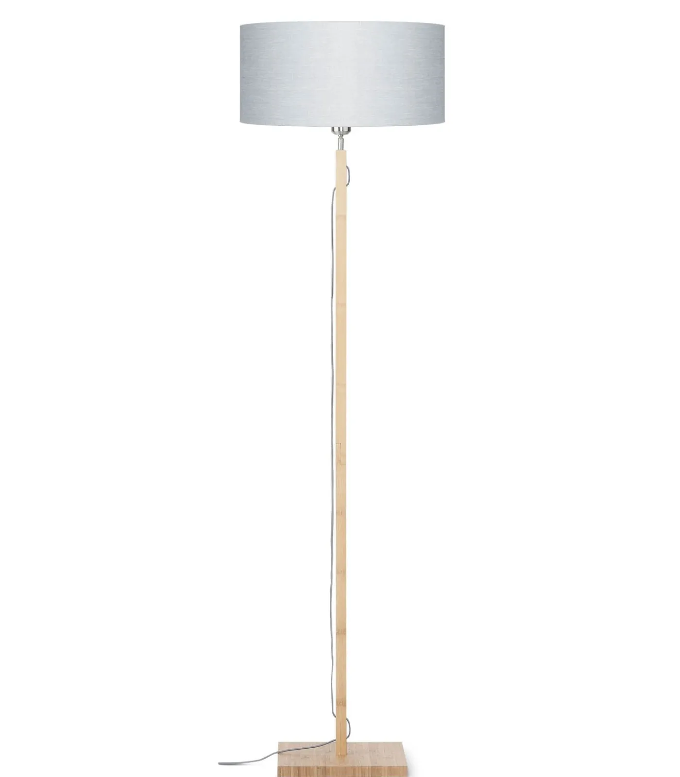 Best Vloerlamp Fuji - Lichtgrijs/Bamboe - Ø47cm Vloerlampen