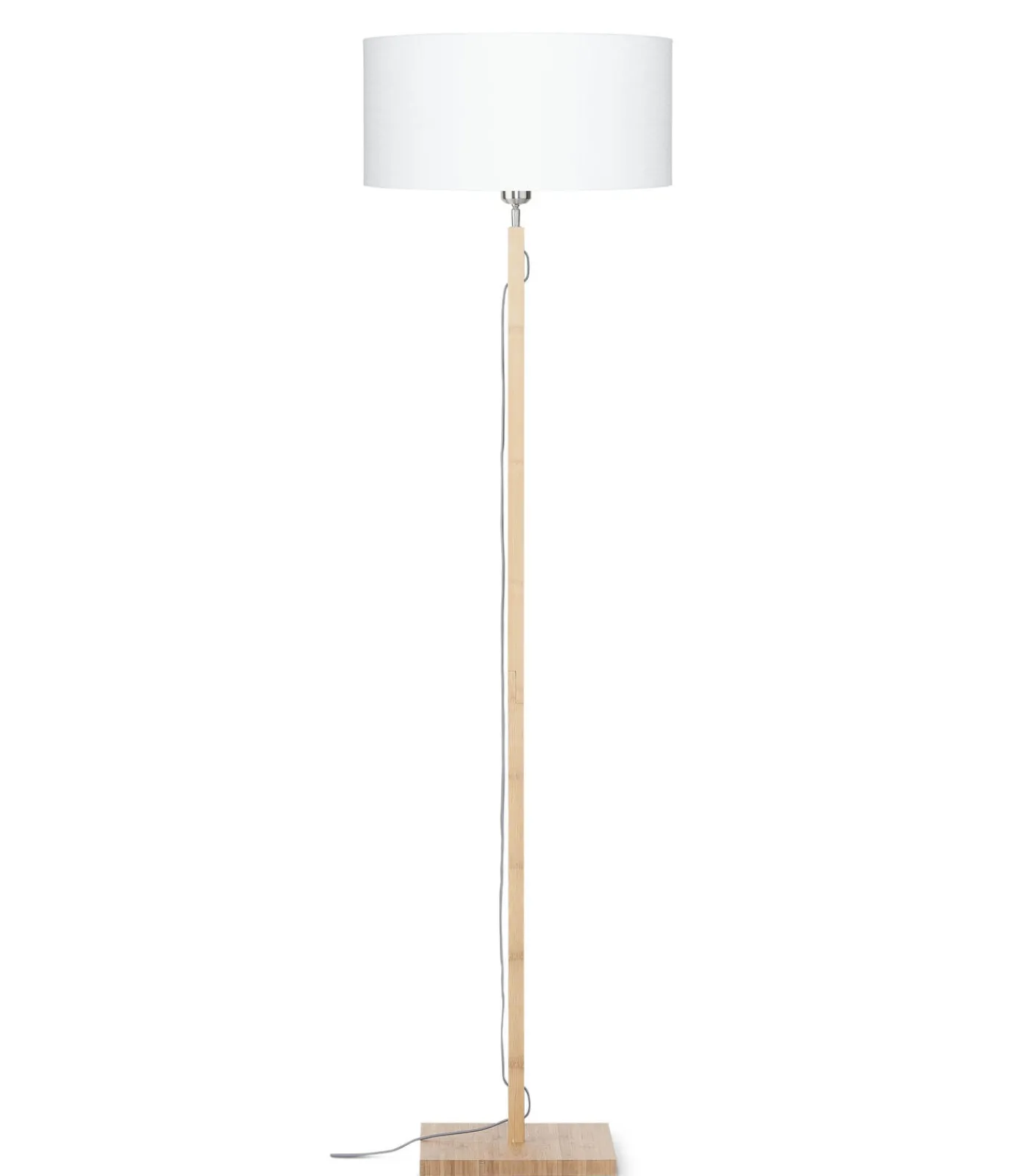 Hot Vloerlamp Fuji - Wit/Bamboe - Ø47cm Vloerlampen