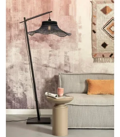 Hot Vloerlamp Ibiza - Bamboe Zwart - 83x65x176cm Vloerlampen
