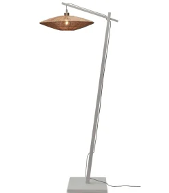 Sale Vloerlamp Iguazu - Bamboe Wit/Jute - 78x55x176cm Vloerlampen