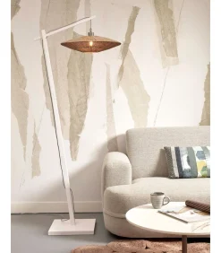 Sale Vloerlamp Iguazu - Bamboe Wit/Jute - 78x55x176cm Vloerlampen
