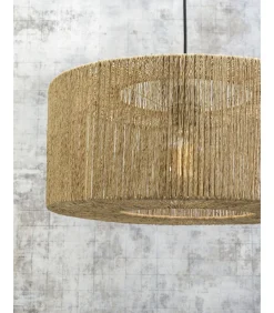 Clearance Vloerlamp Iguazu - Bamboe Zwart/Jute - 73x50x176cm Vloerlampen