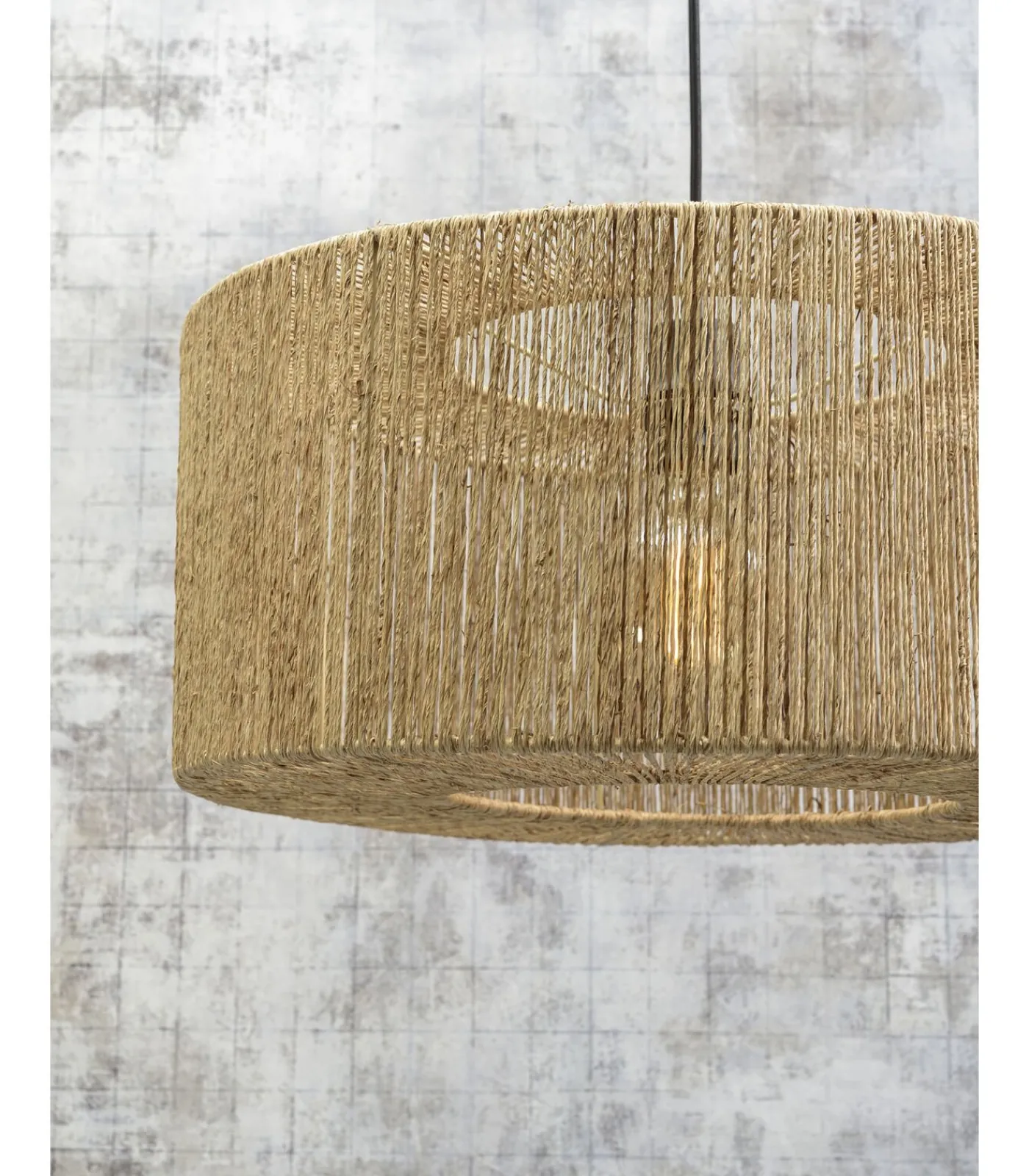 Clearance Vloerlamp Iguazu - Bamboe Zwart/Jute - 73x50x176cm Vloerlampen