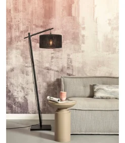 New Vloerlamp Iguazu - Bamboe/Jute Zwart - 57x31x150cm Vloerlampen