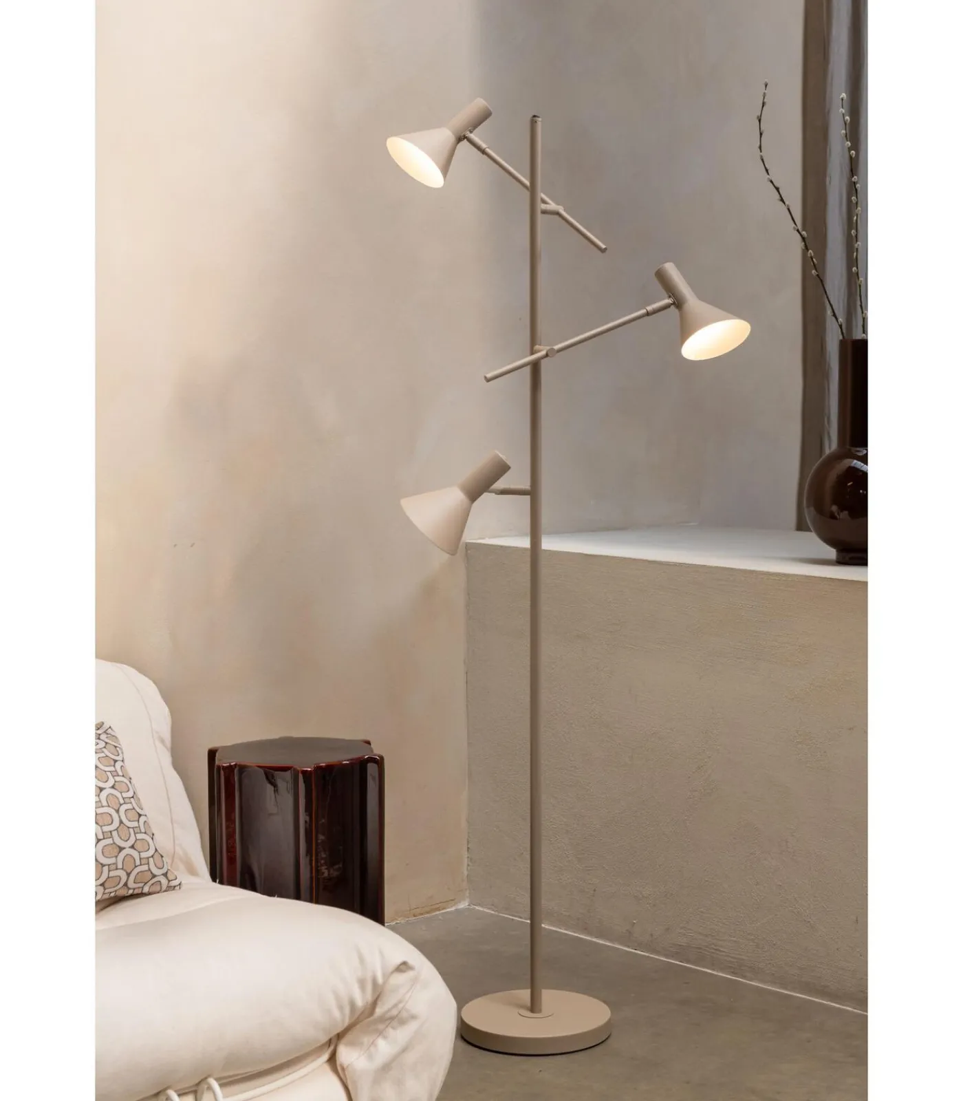 Outlet Vloerlamp Izmir - Bruin - 59x42x171cm Vloerlampen