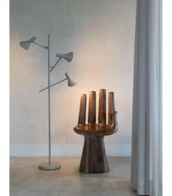 Outlet Vloerlamp Izmir - Bruin - 59x42x171cm Vloerlampen