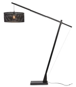New Vloerlamp Java - Bamboe Zwart - 175x50x207cm Vloerlampen