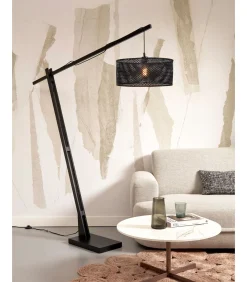 New Vloerlamp Java - Bamboe Zwart - 175x50x207cm Vloerlampen