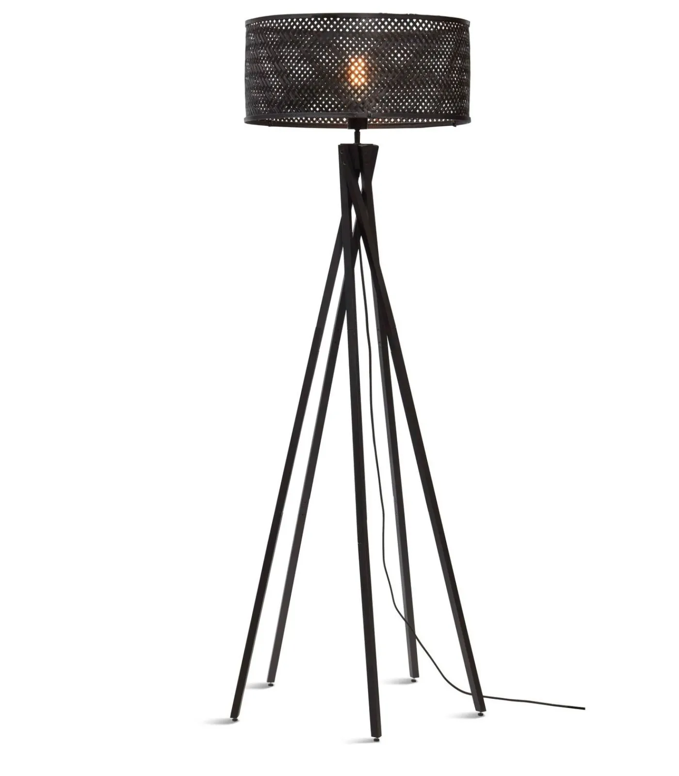 New Vloerlamp Java - Bamboe Zwart - Ø50x146cm Vloerlampen