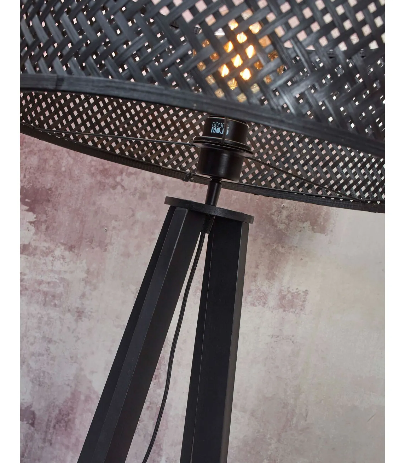 New Vloerlamp Java - Bamboe Zwart - 50x50x145cm Vloerlampen