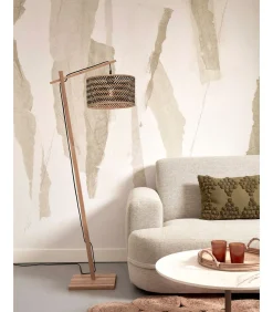 Vloerlamp Java - Bamboe/Zwart - 58x32x150cm Vloerlampen