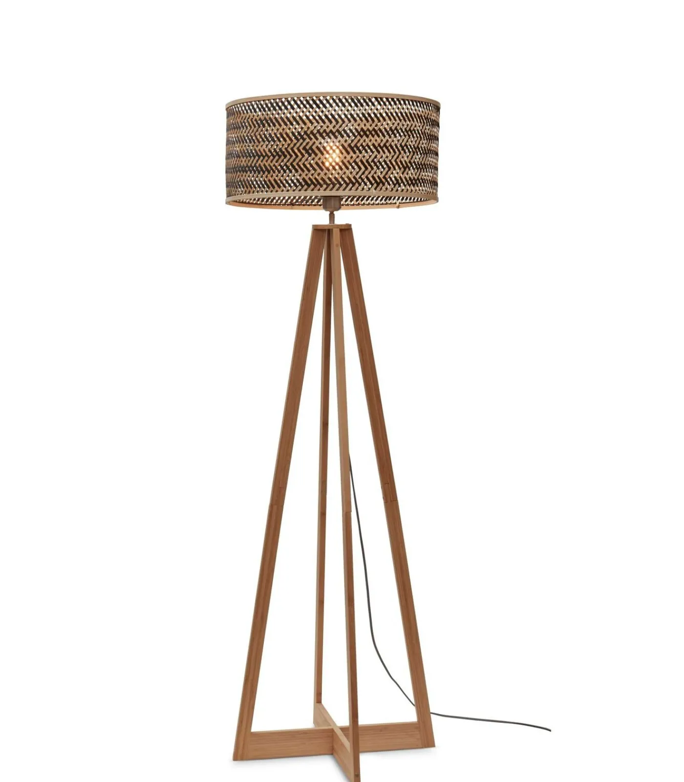 Hot Vloerlamp Java - Bamboe/Zwart - 50x50x145cm Vloerlampen