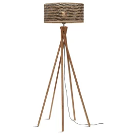 Discount Vloerlamp Java - Bamboe/Zwart - Ø50x146cm Vloerlampen