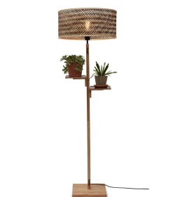 Best Vloerlamp Java - Bamboe/Zwart - Ø50x158cm Vloerlampen