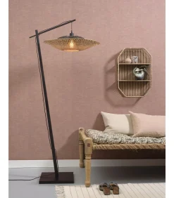 Best Vloerlamp Kalimantan - Zwart/Naturel - 80x60x176cm Vloerlampen