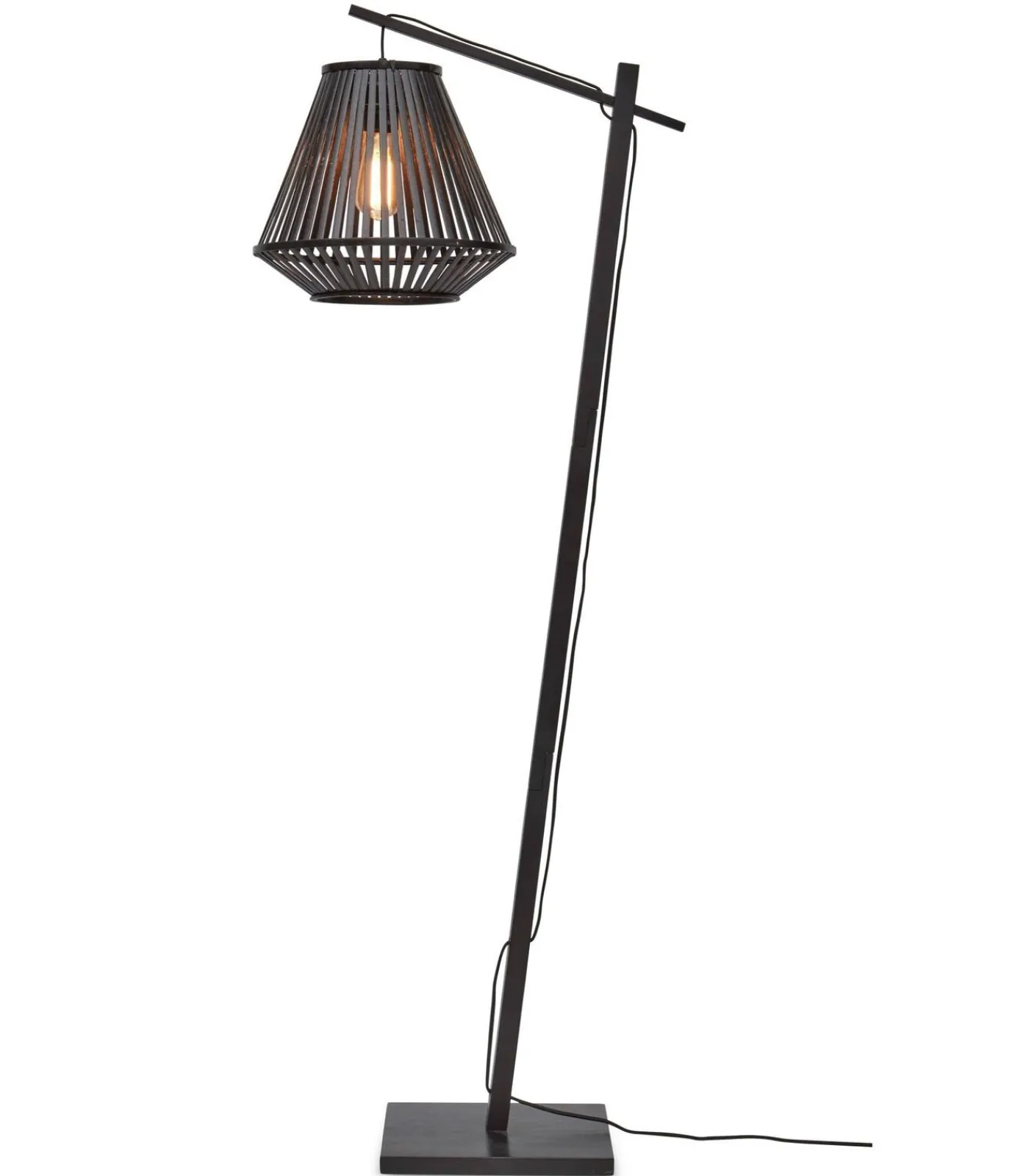 Vloerlamp Merapi - Bamboe Zwart - 57x30x150cm Vloerlampen