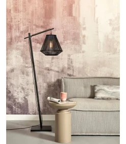 Vloerlamp Merapi - Bamboe Zwart - 57x30x150cm Vloerlampen