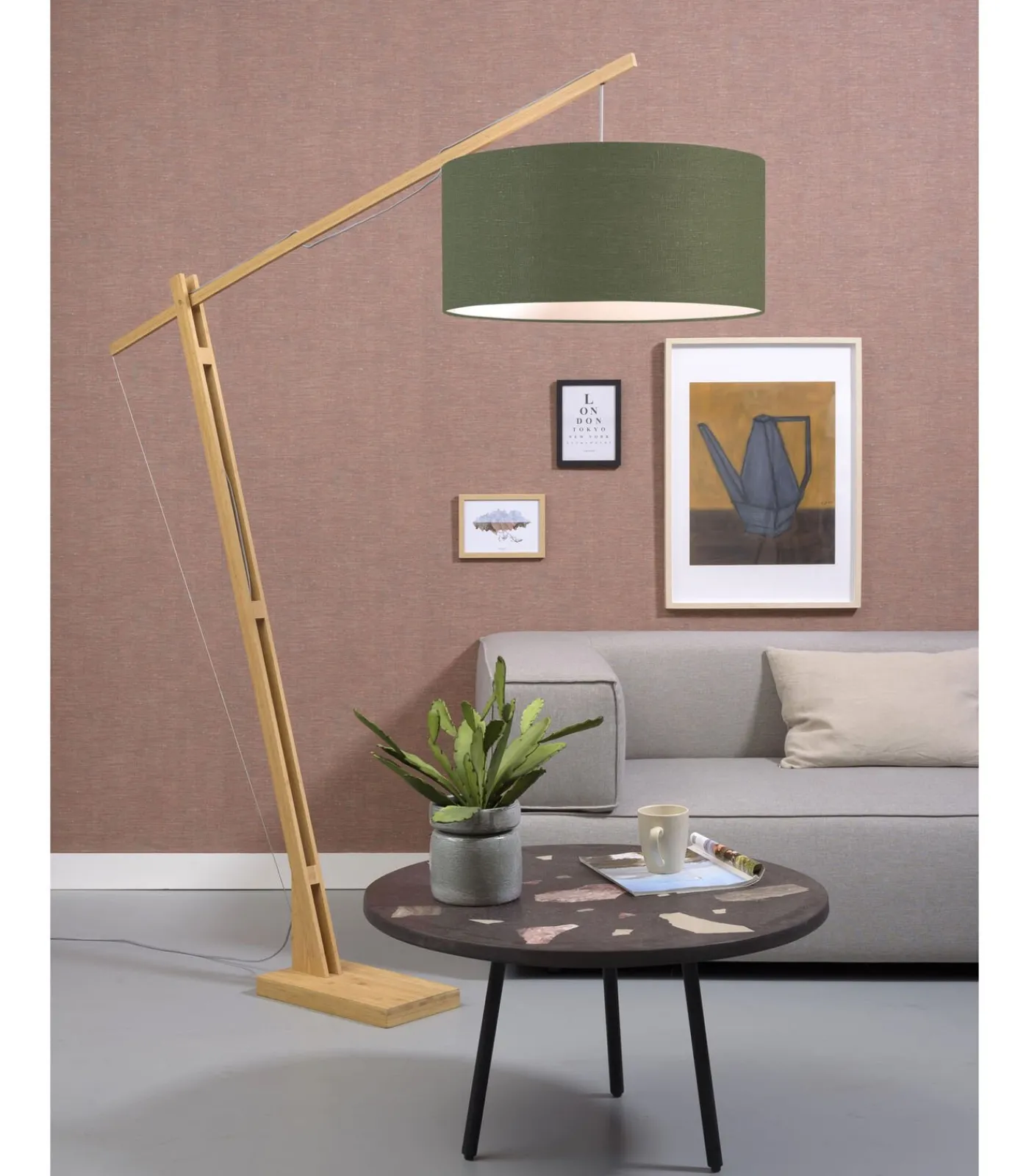 New Vloerlamp Montblanc - Bamboe/Groen - 175x60x207cm Vloerlampen