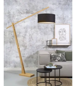 Sale Vloerlamp Montblanc - Bamboe/Zwart - 175x47x207cm Vloerlampen