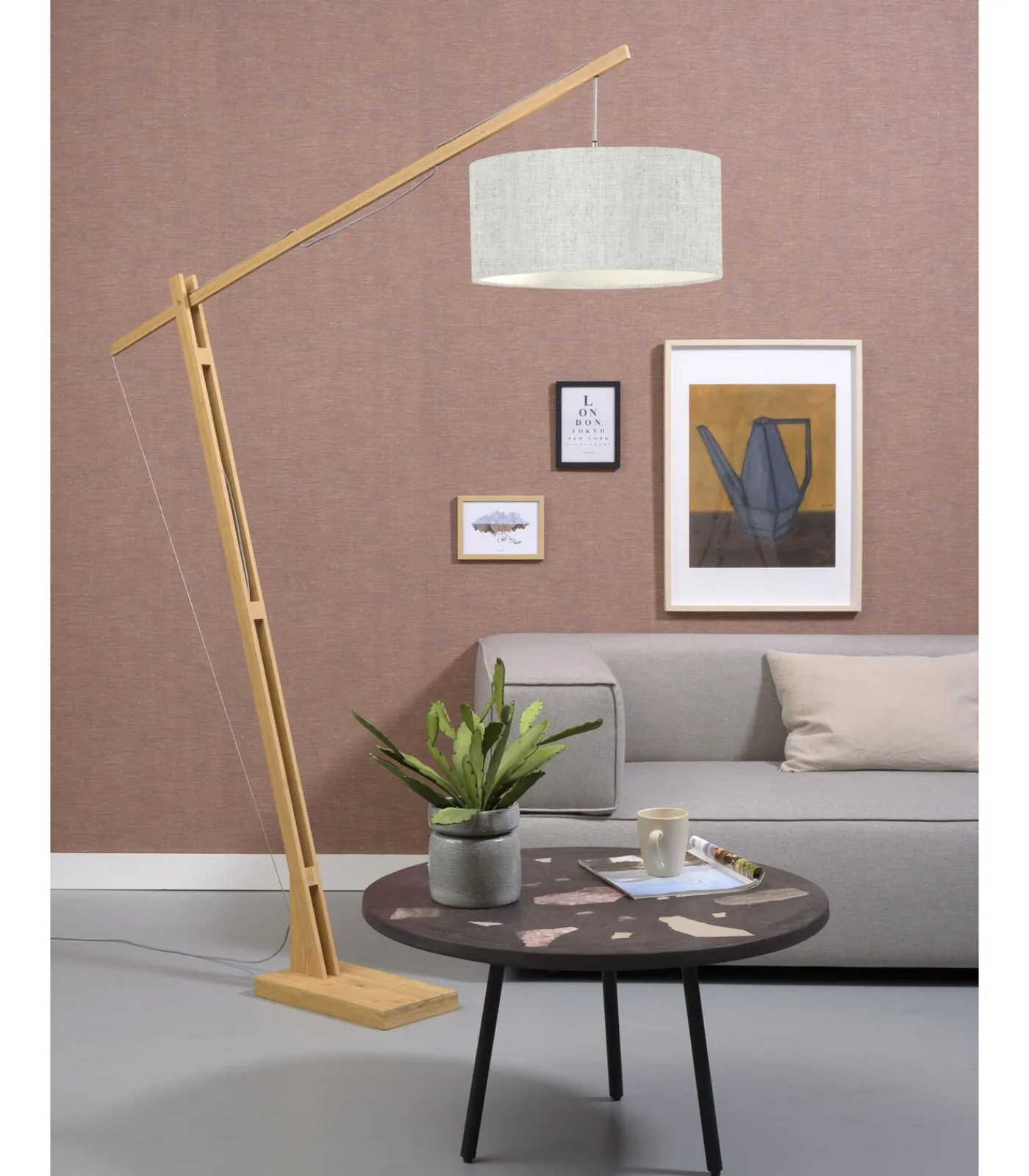 New Vloerlamp Montblanc - Bamboe/Naturel - 175x47x207cm Vloerlampen