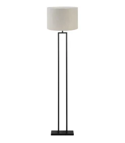 Best Vloerlamp Shiva/Livigno - Zwart/Naturel - Ø40x170cm Vloerlampen