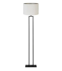 Sale Vloerlamp Shiva/Velours - Zwart/Off white - Ø40x170cm Vloerlampen