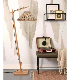 Online Vloerlamp Tahiti - Bamboe/Zwart - 65x45x150cm Vloerlampen