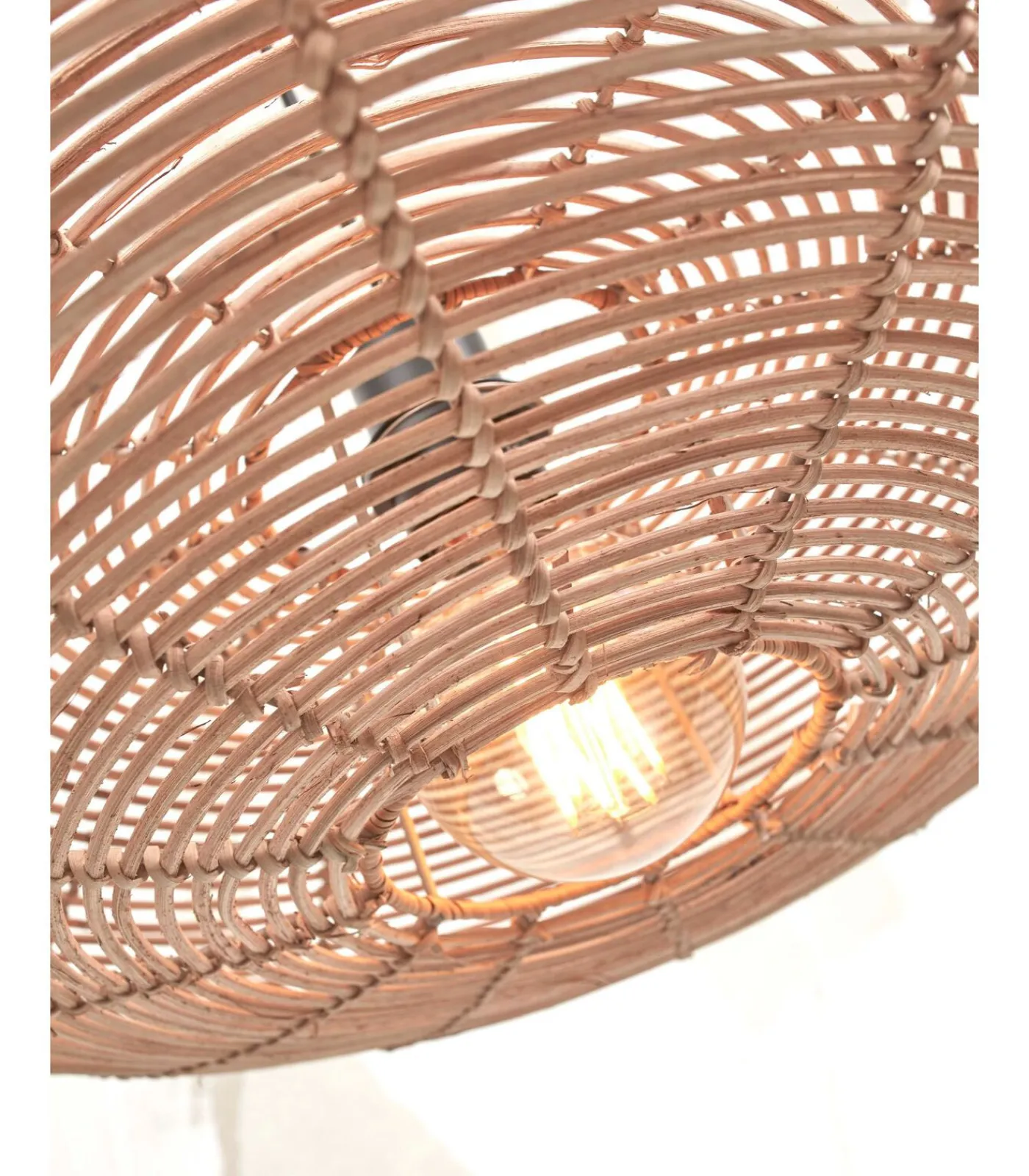 Sale Vloerlamp Tanami - Bamboe Wit/Rotan - 63x40x150cm Vloerlampen