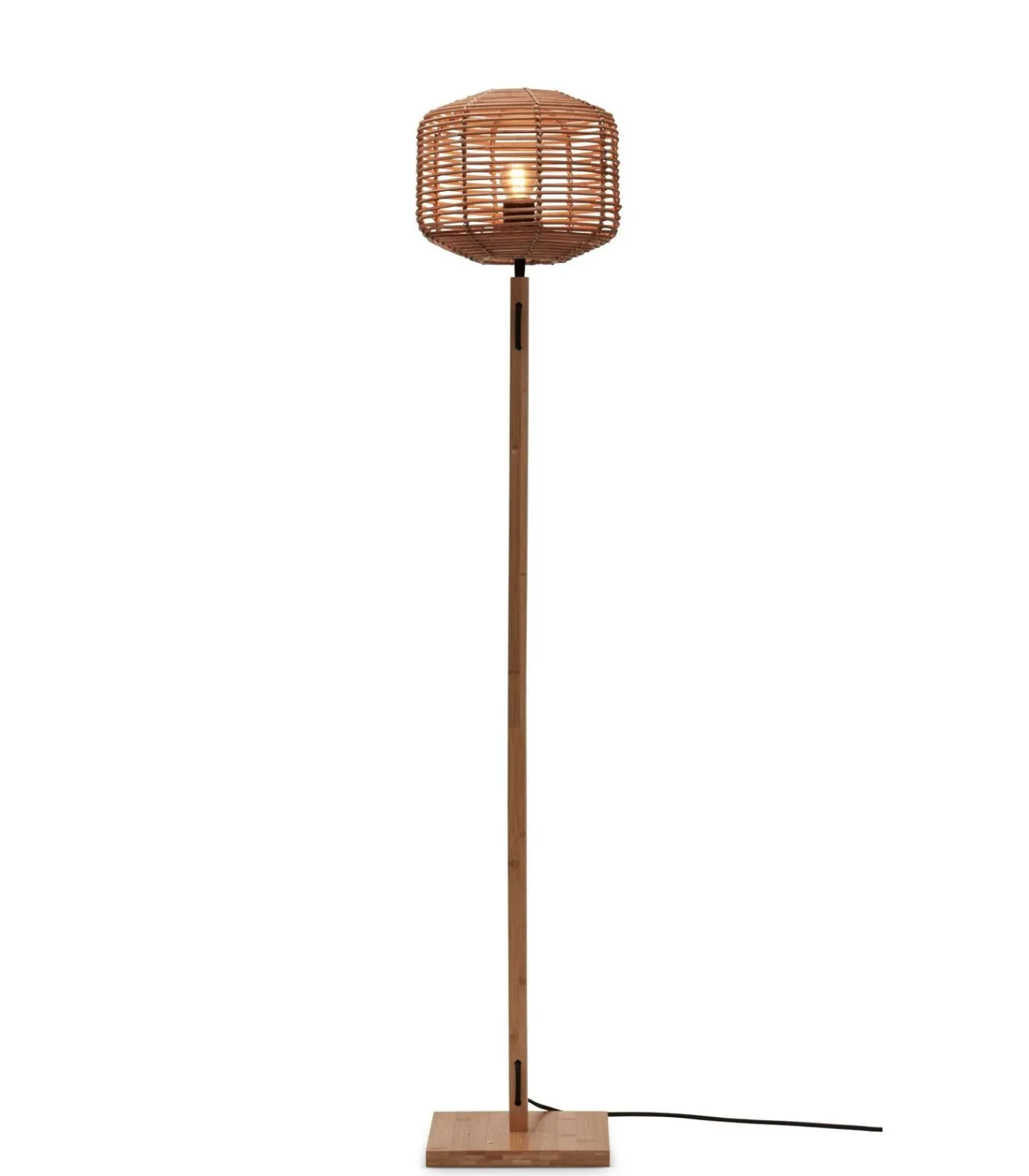 Outlet Vloerlamp Tanami - Bamboe/Rotan - Ø25cm Vloerlampen