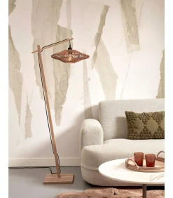 Discount Vloerlamp Zanzibar - Bamboe - 63x40x150cm Vloerlampen