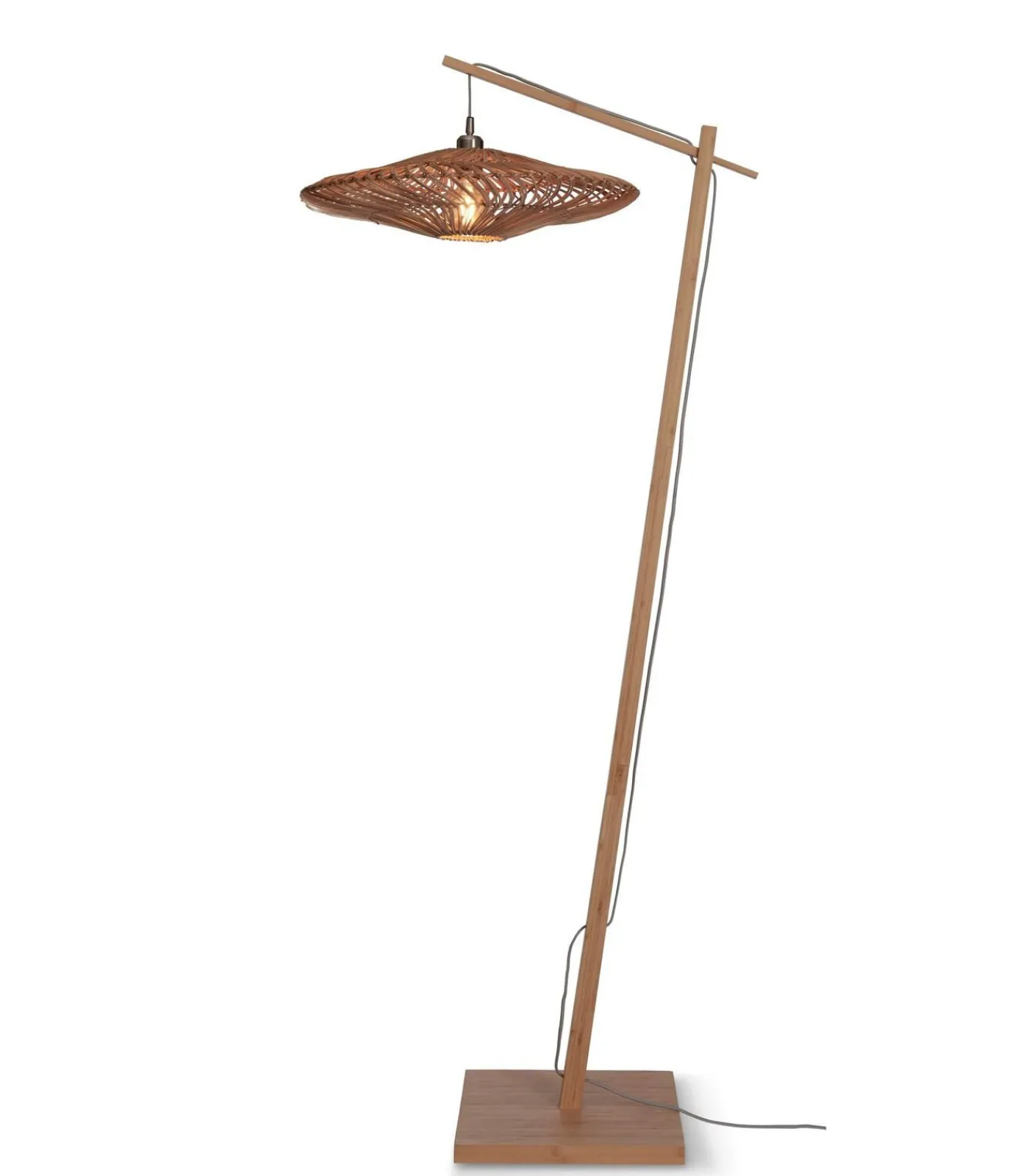 Best Vloerlamp Zanzibar - Bamboe/Rotan - 73x55x176cm Vloerlampen