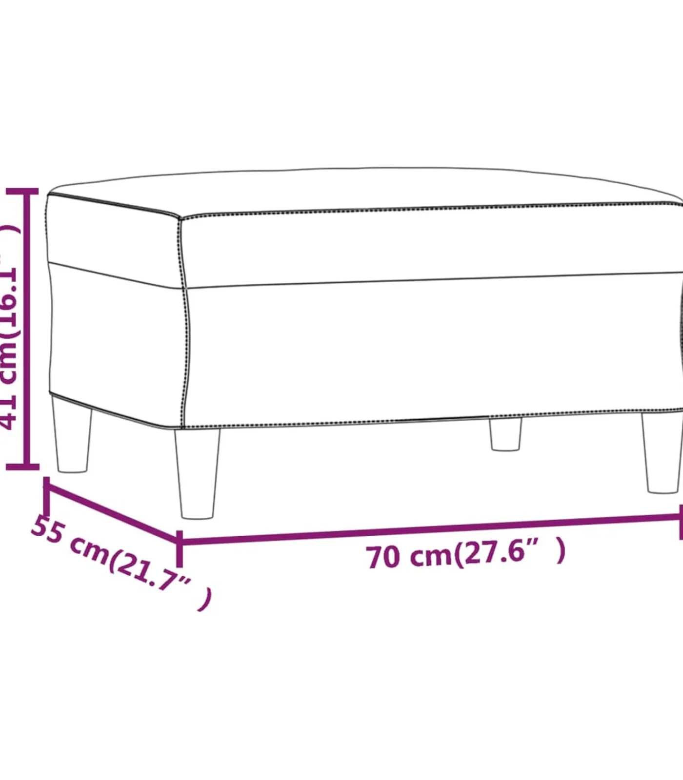 Hot Voetenbank 70x55x41 cm fluweel geel Stoelen