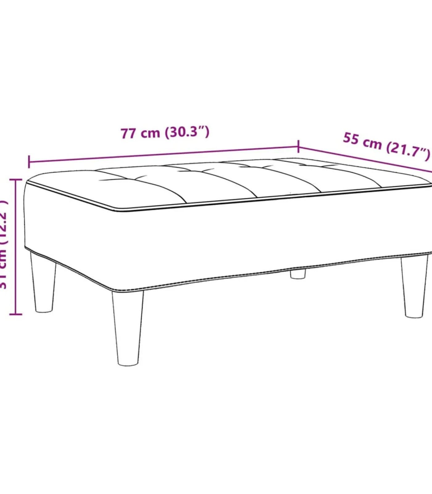 Hot Voetenbank 77x55x31 cm fluweel donkergroen Stoelen