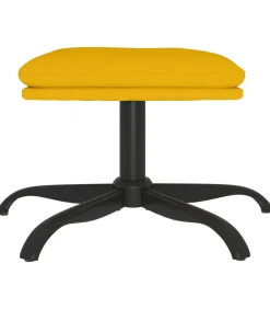 Clearance Voetenbank 60x60x36 cm fluweel mosterdgeel Stoelen