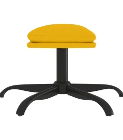 Clearance Voetenbank 60x60x36 cm fluweel mosterdgeel Stoelen