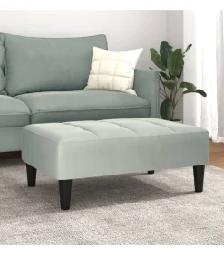 Sale Voetenbank 77x55x31 cm fluweel lichtgrijs Stoelen