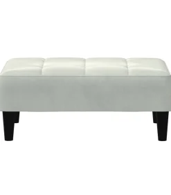 Sale Voetenbank 77x55x31 cm fluweel lichtgrijs Stoelen