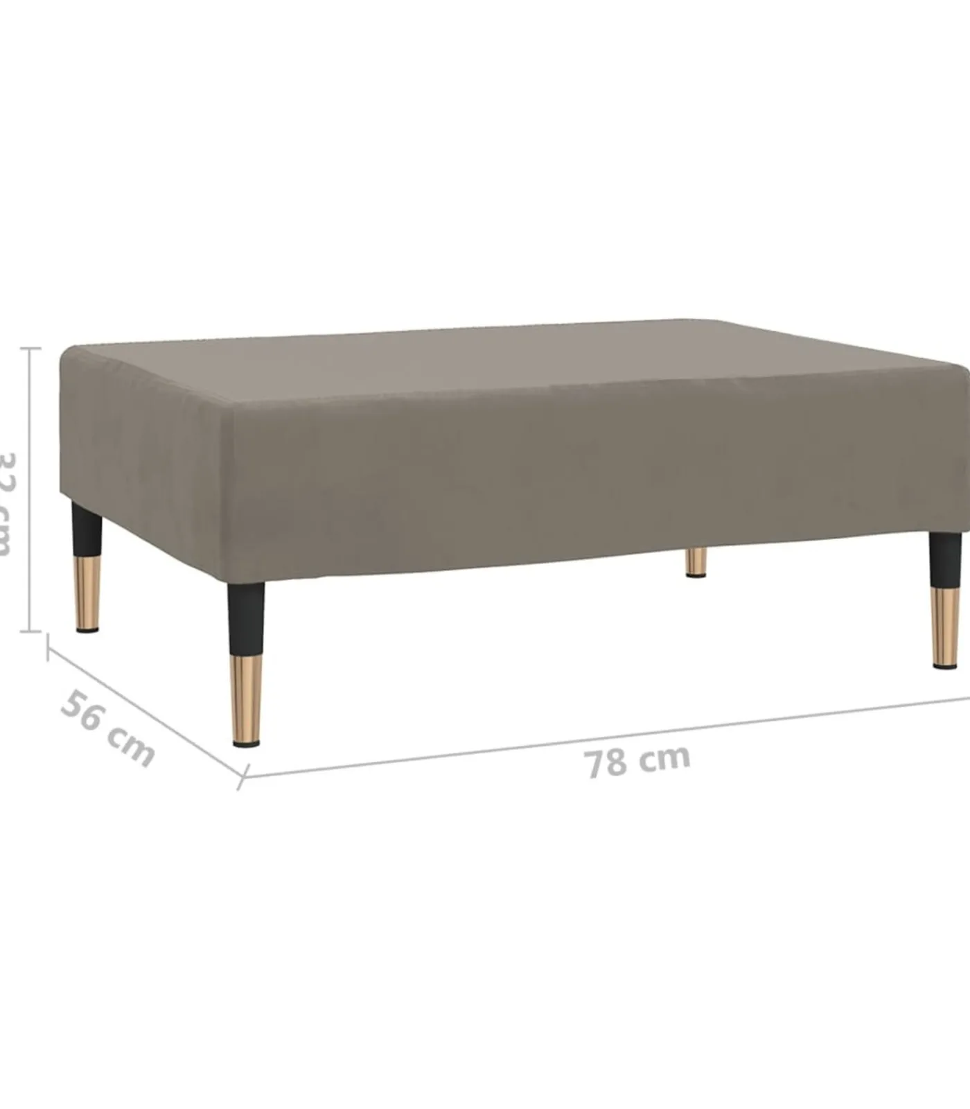Sale Voetenbank 78x56x32 cm fluweel lichtgrijs Stoelen