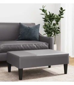 Clearance Voetenbank 77x55x31 cm kunstleer grijs Stoelen