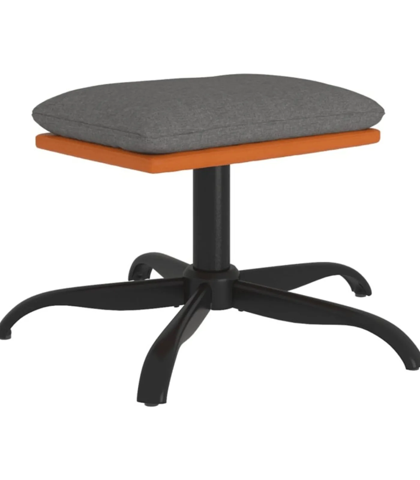 Hot Voetenbank 60x60x36 cm stof en kunstleer lichtgrijs Stoelen