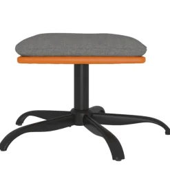 Hot Voetenbank 60x60x36 cm stof en kunstleer lichtgrijs Stoelen