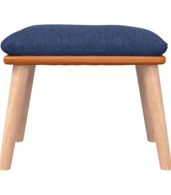 Voetenbank 45x29,5x35 cm stof en kunstleer blauw Stoelen