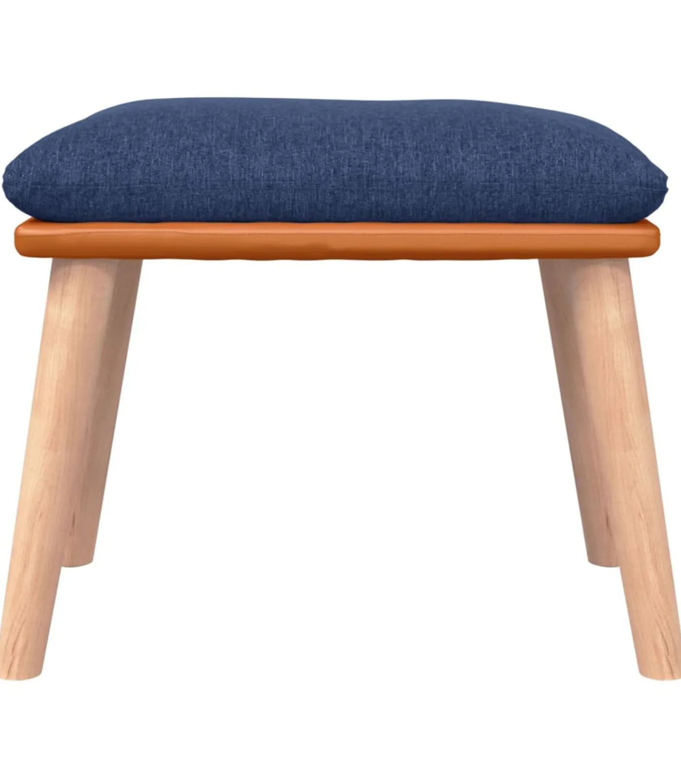 Voetenbank 45x29,5x35 cm stof en kunstleer blauw Stoelen