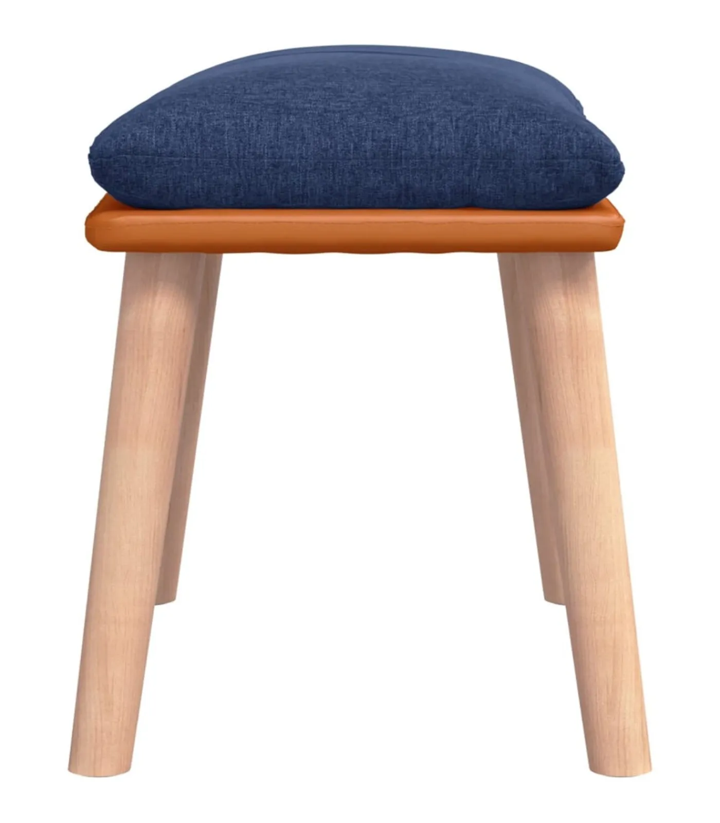 Voetenbank 45x29,5x35 cm stof en kunstleer blauw Stoelen