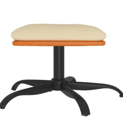 Clearance Voetenbank 60x60x36 cm stof en kunstleer crèmekleurig Stoelen