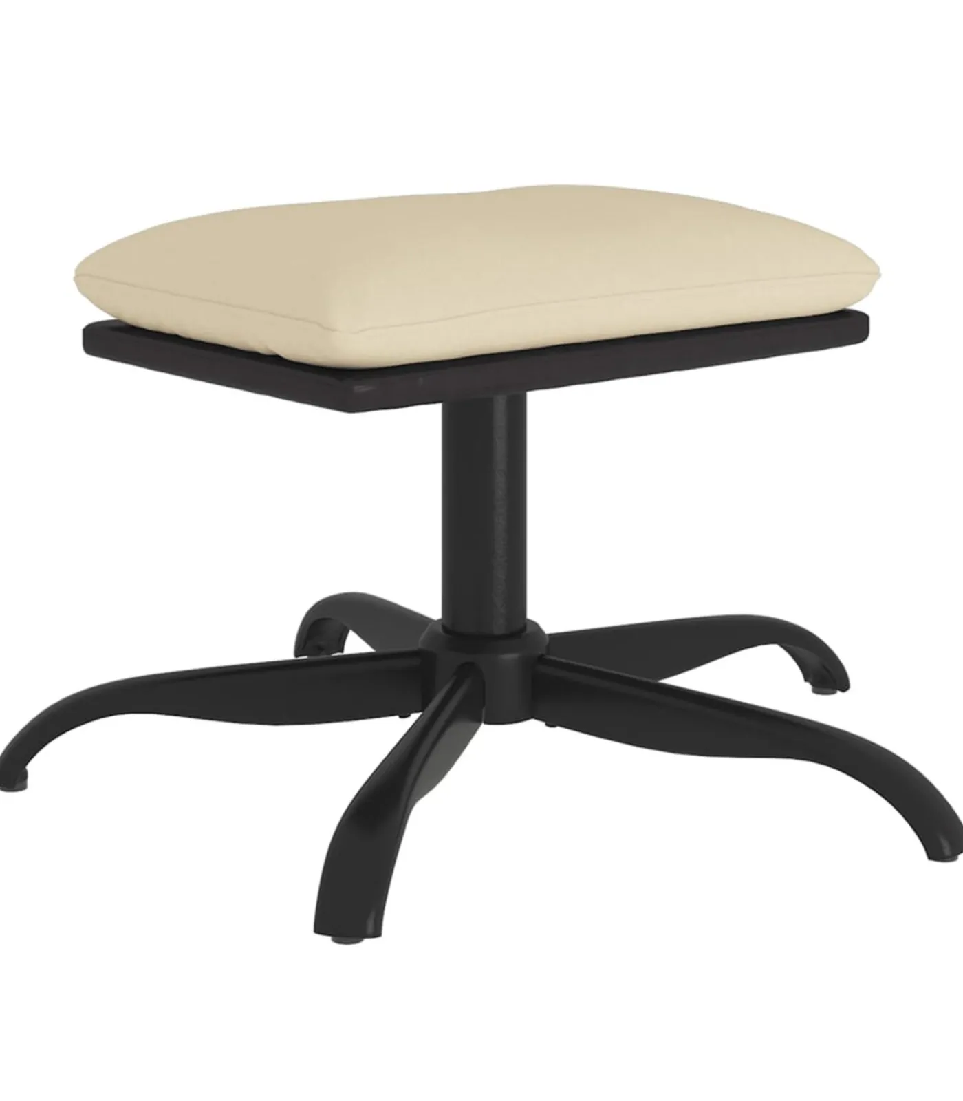 Voetenbank 60x60x36 cm stof en kunstleer crèmekleurig Stoelen