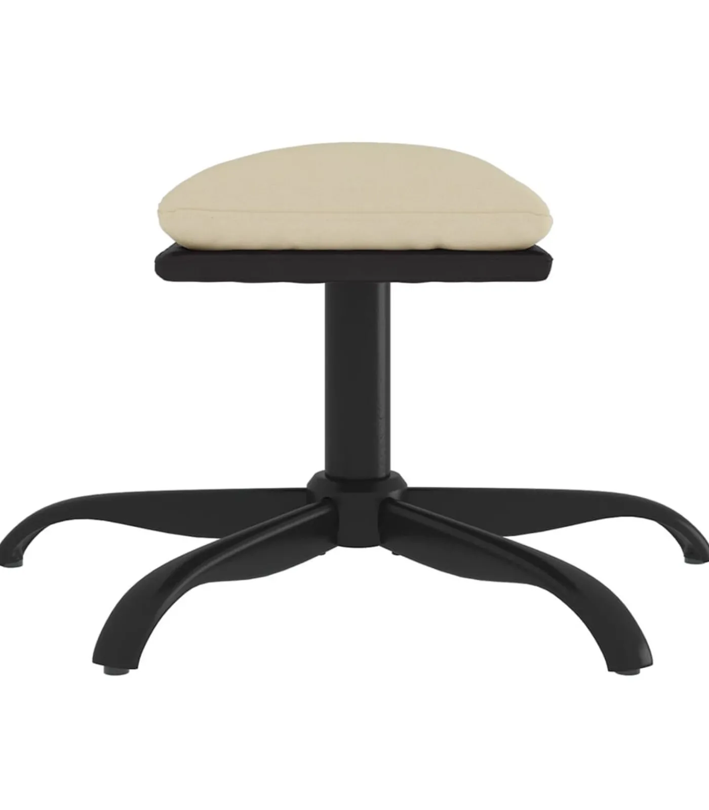 Voetenbank 60x60x36 cm stof en kunstleer crèmekleurig Stoelen