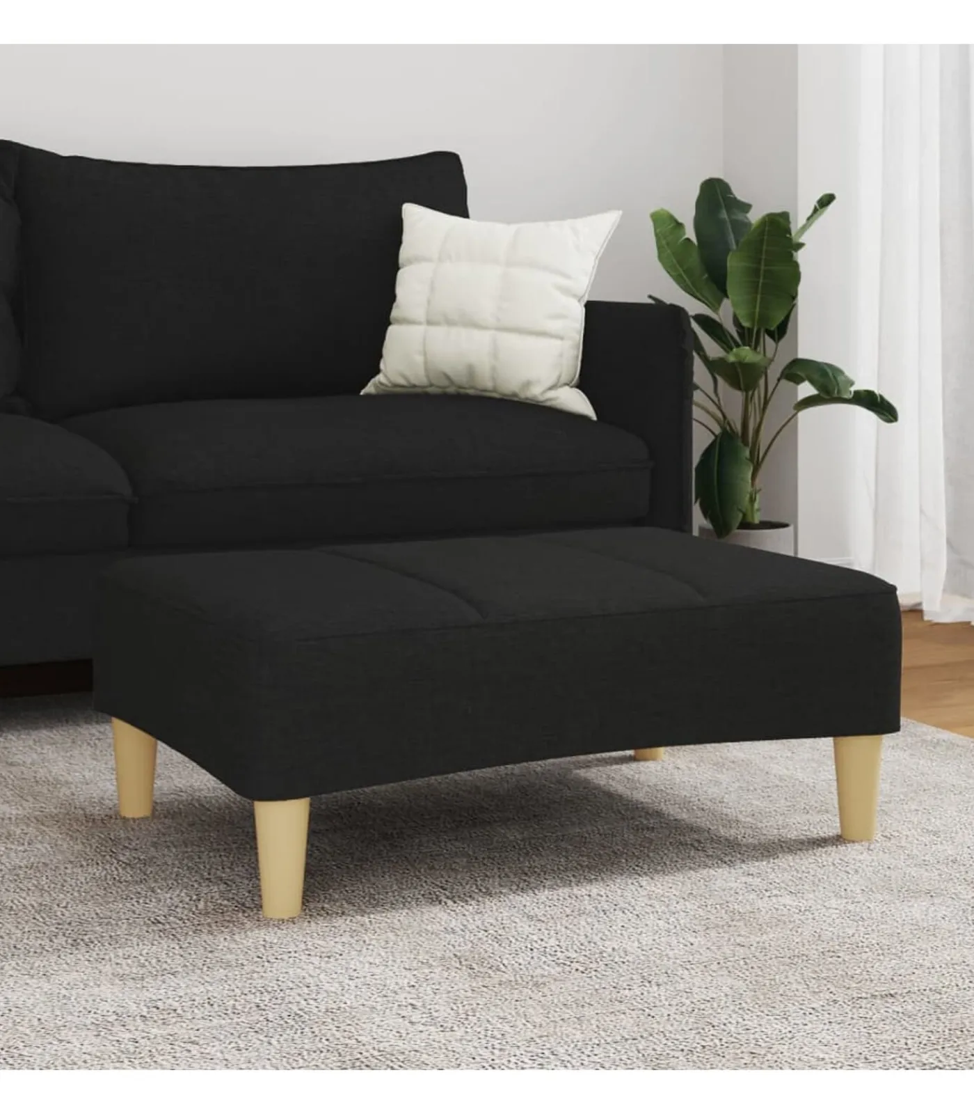 Hot Voetenbank 77x55x31 cm stof zwart Stoelen